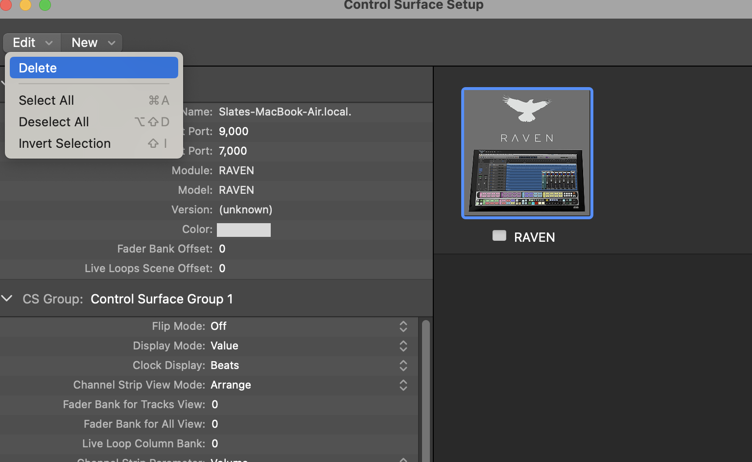 reset controller assignments logic pro x